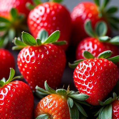 A punnet of fresh, vibrant Irish strawberries.